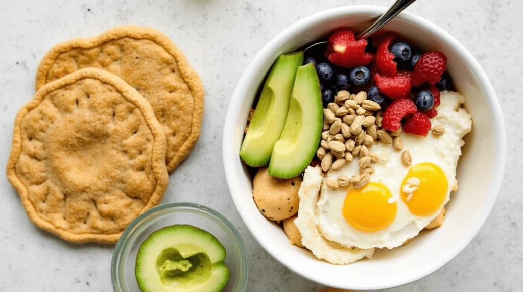 Perfectly Organized Meal Prep Breakfast Bowls with Fresh Ingredients